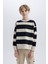 Erkek Çocuk Oversize Geniş Kalıp Bisiklet Yaka Çizgili Sweatshirt D7401A825SP 8