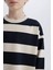 Erkek Çocuk Oversize Geniş Kalıp Bisiklet Yaka Çizgili Sweatshirt D7401A825SP 9