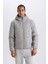 Fit Su İtici Regular Fit Kapüşonlu Fermuarlı Dokuma Mont D6183AX25SP 6