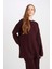Regular Fit Bisiklet Yaka Bağlamalı Basic Düz Triko Kazak Tunik D7508AX24WN 6