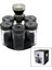 Özel 6 Parça Yuvarlak Cam - Plasti̇k Kapak Tuluk - Baharatlik Döner Standli (4172) Fırsat!!! 2