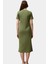 Kadın Bisiklet Yaka Örme Midi Elbise Rahat Kalıp Polyester Pamuk Günlük Özenle Seçilmiş Özel Tasarım 3