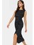 Maxi Elbise Puantiyeli Desenli Esnek Örme Bodycon Kalıp Günlük Stil Konforlu Kesim 3