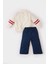 Kız Bebek 2'li Takım Polo Yaka Baskılı Sweatshirt Beli Lastikli Geniş Bol Paça Eşofman Altı D7874A525SP 6