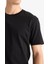 %100 Pamuk New Regular Fit Bisiklet Yaka Basic Düz Kısa Kollu Siyah Tişört V7699AZ25SP 6