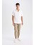 %100 Pamuk Yazlık Jogger Pantolon Basic Düz Beli Bağcıklı Cepli Lastikli Paça D7782AX24AU 4