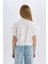 Kız Çocuk Crop Desenli Bağlama Detaylı Kısa Kollu Gömlek D7643A825SM 6