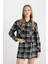 Coool Oversize Geniş Kalıp Crop Cepli Kalın Flanel Uzun Kollu Ceket Gömlek D7914AX24AU 6