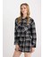 Coool Oversize Geniş Kalıp Crop Cepli Kalın Flanel Uzun Kollu Ceket Gömlek D7914AX24AU 7