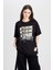 Coool Beetlejuice Oversize Geniş Kalıp Bisiklet Yaka Baskılı Kısa Kollu Tişört D8093AX24AU 7