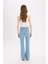 Slim Flare Yüksek Bel Düz Paça Uzun Jean Kar Yıkamalı Pantolon D7973AX25SP 7