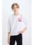 Erkek Çocuk Beyaz Bisiklet Yaka Atatürk Baskılı Nakışlı Sweatshirt D8200A824WN 6