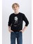Erkek Çocuk Bisiklet Yaka Atatürk Baskılı Sweatshirt D8201A824WN 7