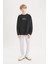 Erkek Çocuk Oversize Geniş Kalıp Bisiklet Yaka Sırt Baskılı Yıkamalı Soluk Efektli Sweatshirt D8494A825SP 6