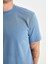 %100 Pamuk New Regular Fit Bisiklet Yaka Basic Düz Kısa Kollu Tişört V7699AZ25SP 7