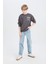 Erkek Çocuk Oversize Geniş Kalıp Bisiklet Yaka Sırt Baskılı Sweatshirt D8497A825SP 6