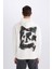 Boxy Fit Kapüşonlu Sırt Baskılı Sweatshirt D8021AX25SP 7