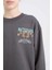 Erkek Çocuk Oversize Geniş Kalıp Bisiklet Yaka Sırt Baskılı Sweatshirt D8497A825SP 8
