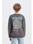 Erkek Çocuk Oversize Geniş Kalıp Bisiklet Yaka Sırt Baskılı Sweatshirt D8497A825SP 9