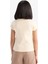 Kız Çocuk Slim Fit Dar Kesim Bisiklet Yaka Basic Düz Fitilli Kaşkorse Kısa Kollu Tişört B3053A825SM 6