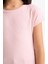 Kız Çocuk Slim Fit Dar Kesim Bisiklet Yaka Basic Düz Fitilli Kaşkorse Kısa Kollu Tişört B3053A825SM 6