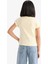 Kız Çocuk Slim Fit Dar Kesim Bisiklet Yaka Basic Düz Fitilli Kaşkorse Kısa Kollu Tişört B3053A825SM 9