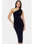 Tek Omuzlu Midi Kalem Elbise Örme Kumaş Bodycon Günlük Şık Rahat Kullanım Seçkin Malzeme 1