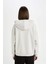 Gri Okula Dönüş Relax Fit Kapüşonlu Kalın Basic Düz Cepli Fermuarlı Sweatshirt D8717AX24WN 6