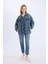 Oversize Geniş Kalıp Jean Ceket D8664AX25SP 6