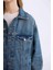 Oversize Geniş Kalıp Jean Ceket D8664AX25SP 9