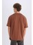 %100 Pamuk Boxy Fit Bisiklet Yaka Basic Düz Kısa Kollu Tişört D6070AX25SP 6