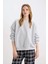 Coool Oversize Geniş Kalıp Bisiklet Yaka Basic Düz Kalın Gri Sweatshirt D9022AXNS 6