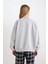 Coool Oversize Geniş Kalıp Bisiklet Yaka Basic Düz Kalın Gri Sweatshirt D9022AXNS 10