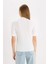 Regular Fit Yarım Balıkçı Yaka Fitilli Kaşkorse Basic Düz Kısa Kollu Tişört B1177AX25SP 6