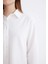 Relax Fit Poplin Uzun Kollu Beyaz Tesettür Gömlek Tunik D7341AX25SP 6