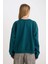 Coool Oversize Geniş Kalıp Bisiklet Yaka Basic Düz Kalın Sweatshirt D9022AXNS 10