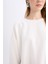 Coool Oversize Geniş Kalıp Bisiklet Yaka Basic Düz Kalın Sweatshirt D9022AXNS 9