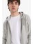 Comfort Fit Kapüşonlu İçi Yumuşak Tüylü Basic Düz Kalın Fermuarlı Sweatshirt D7599AX25SP 6