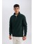 3 İplik Pamuklu Şardonlu İçi Polarlı Comfort Regular Fit Rahat Kalıp Dik Yaka Fermuarlı Kalın Sweatshirt D9067AXNS 7