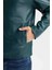 Su İtici Slim Fit Dar Kesim Dik Yaka Fermuarlı Suni Deri Mont D8525AX25SP 7