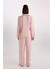 Pijama Takımı Uzun Kollu Çizgili Saten Üst Esnek Belli Uzun Alt-Fall in Love C9445AX25SP 9