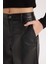 Culotte Suni Deri Kışlık Pantolon Cepli Yüksek Bel Geniş Paça D9372AX24AU 6