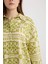 Relax Fit Desenli Keten Karışımlı Uzun Kollu Tesettür Gömlek Tunik D8184AX25SP 6
