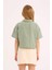 Kız Çocuk Cropped Fit Keten Kısa Kollu Gömlek D9143A825SM 7