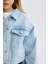 Kız Çocuk Düğmeli Cepli Denim Ceket D9698A825SP 8