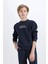 Erkek Çocuk 2'li Takım Bisiklet Yaka Baskılı Sweatshirt Beli Lastikli Eşofman Altı D9819A825SP 6