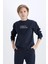 Erkek Çocuk 2'li Takım Bisiklet Yaka Baskılı Sweatshirt Beli Lastikli Eşofman Altı D9819A825SP 7