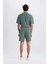 Regular Fit Düz Paça Cepli Basic Düz Şort B8792AX25SM 6