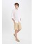 %100 Keten Regular Fit Yazlık Bermuda Şort D9931AX25SM 4