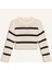 Kız Çocuk Bisiklet Yaka Çizgili Ajurlu Çizgili Triko Kazak D9215A825SP 9